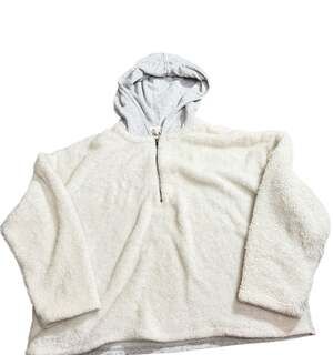 Uniqlo U Sherpa Fleece Half Zip Hoodie Cream Gray Men’s L